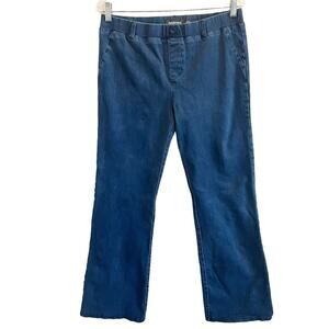 Betabrand LARGE Stretchy Denim Pull on Slim Bootcut Straight Jeans Size L